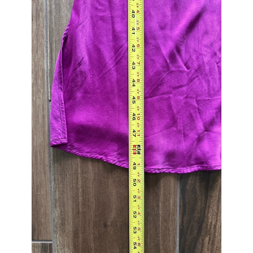 Anthropologie Magenta Satin Cowl Neck Midi Slip Dress Magenta Purple Size M - Picture 6 of 9